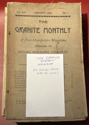 17 Issues 1892-1894 Antique Concord NH The Granite Monthly New Hampshire Magazine, 7.25' X 10.25H