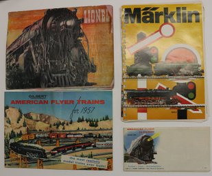Group Of 5 Vintage Railroad Catalogs & Brochures - 1937 Lionel - 1974 Marklin - 1957 American Flyer