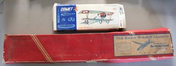 Two Airplane Kits - Dick Korda's Wakefield Champion Balsa Wood And Comet Nieuport 11 Balsa
