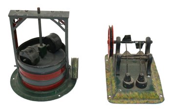 Two Vintage Toy Steam Engine Operating Accessories - Rolling Mill And Double Stamp Mill