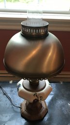 Oil Lamp Shaped Table Lamp With Metal Shade, 7.25' X 20.5'H
