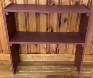 Sturdy Simple 2-Shelf Bookcase In Country Red Paint, 33.5' X 11.5' X 325'H
