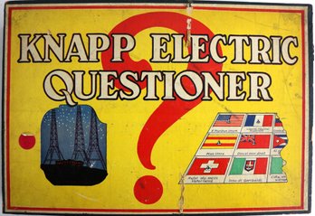 1928-1930 Knapp Electric Questioner With Card And Antique Battery (non-functioning)