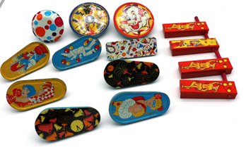 14 Assorted Noise Makers - Many Marked Kirchhof - Some Have Patent Dates In The 1920's