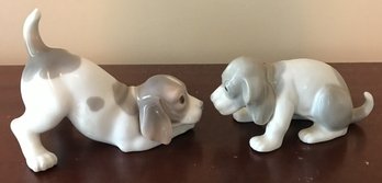 2 Pcs - Pair Playful Lladro Dogs