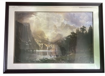 Large Framed Print Of Elk Probably In The US Or Canadian Rockies, 43.75' X 30.75'H