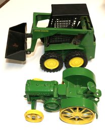 2 Items: Ertl - John Deere Model D 1923 Tractor CI And Ertl John Deere Skid Steer