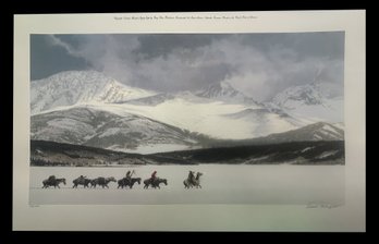 1988 David Wright Pencil Signed Limited Edition 818/1400 'The Lonely Land', 28-1/8' X 17-14'H