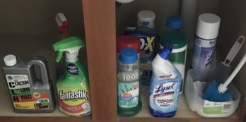 Assortment Of Bathroom Cleaning Supplies