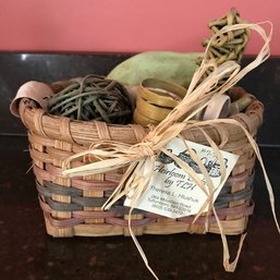 Hand Made Heirloom Basket By TCH, NH Brand , #7-76 (THERESA HLUSHUK) With Contents