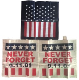 3 Pcs New 911 Tunnels To Towers Commemorative Reusable Totes, Each 15' X 15' (Not Including Handles)