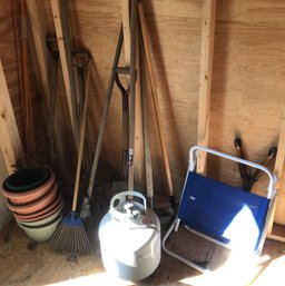 Entire Contents Of Outdoor Storage Shed, Lots Of Hand Tools, Electric Leaf Blower, Patio Umbrella & Much More!