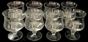 8 Pcs Vintage Large Clear Glass Snifters, 4' Diam. X 5-5/8'H