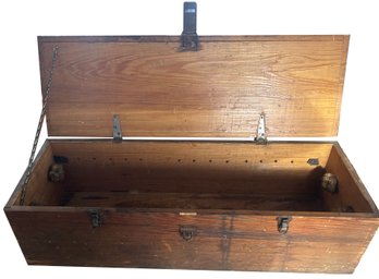 Vintage Carpenter's Box With Rope Handles, 36' X 12' X 10'H