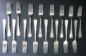 Sterling Silver Flatware - 16 Dinner Forks - Total Weight: 23.59 Ozt