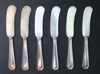 Sterling Silver Flatware - 6 Butter Knives - Hallmarked Gorham - Total Weight 5.00 Ozt - No Engraving