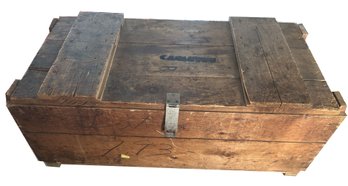 Vintage Wooden Trunk With Rope Handles, 40' X 20' X 15.5'H