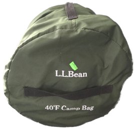 L.L. Bean 40 Nylon Sleeping Bag In Nylon Carrying Bag