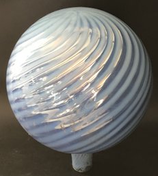 Blue Swirl Glass 12' Diam. X 16'H Art Glass Yard Ball (Stand Not Present)