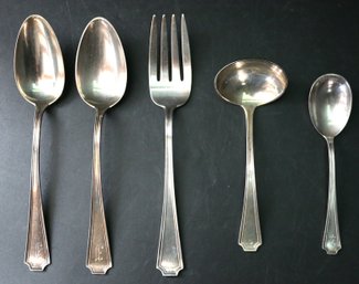 Sterling Silver Flatware - Five Serving Pieces - See Description Below - Total Weight 9.76 Ozt