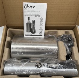 Exceptional NIB Unused 2014 Oster Sunbeam Electric Wine Opener & Bottler Chiller In Original Packaging