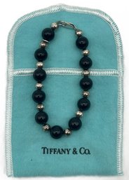 Vintage Tiffany & Company Sterling And Onyx Bracelet Stamped, Tiffany & Co' & .925', 6-7/8'L