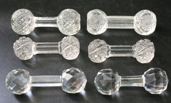 Lot Of Six Glass/crystal Knife Rests