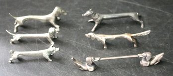 Six Animal Themed Metal Knife Rests