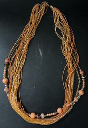 Nice Multi-Strand Of Strung Beads & Crystals, Missing End, Total Length 35'