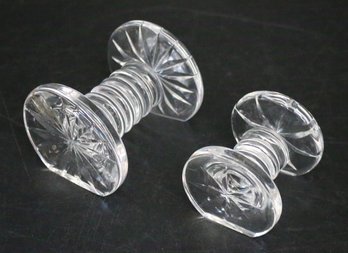Two Waterford Crystal Knife Rests - 2 Different Sizes - Both Marked 'Waterford'