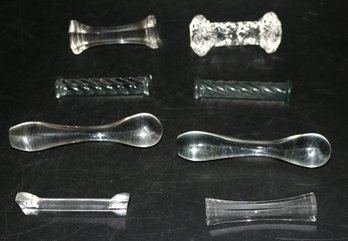 Eight Piece Lot - 8 Crystal Knife Rests