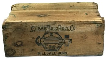 Vintage Clark's Bros/ Bolts Wooden Shipping Crate