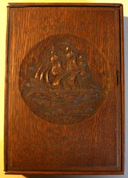 USS Constitution Relic: Case Made From Original Oak Of The USS Constitution - With Brass Plaque