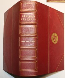1938 Book: 'Benjamin Franklin' By Carl Van Doren - First Trade Edition - Harvard Binding (?)