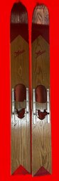 Vintage Pair WOCCO Wooden Water Skis, 7-18' X 59'L