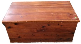 Sturdy Vintage Cedar Chest With Removable Tray On Wooden Casters, 36.5' X 18.75' X 18.5'H