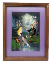 Vintage Framed Walt Disney Store Exclusive Cinderella Color Lithograph Cell, 12.25' X 15.25'H