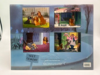 4 Pcs Unframed Walt Disney Color Lithograph Cells Of The Lady And The Tramp In Color Folder