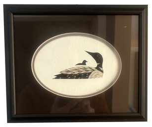 1997 Original Sandra White Quilling  Of Loon & Chic, Signed, Framed & Double Matted, 11' X 9'H