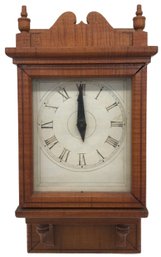 Antique Tiger Maple, Wooden Gear Wall Clock, Pendulum & Weights Not Present