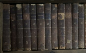 Complete 12 Vol. Antique Leather Bound Books 'SPECTATOR' Published 1819 In Philadelphia