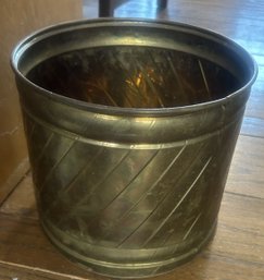 Vintage Brass Planter Bucket, 10' Diam. X 9.5'H