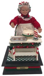Vintage 1993 Holiday Creations Battery Operated NOEL Mrs. Claus Making Christmas Cookies, 12'H