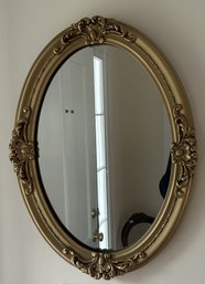 Vintage Oval Mirror With Raised Applique Design, 17.25' X 23.25'H