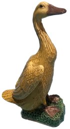 Antique Chinese Glazed Yellow Duck, 3.5' X 3' X 6.75'H