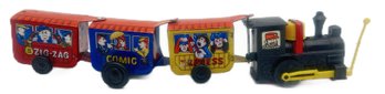 Vintage Tin Wind-Up Toy Zig-Zag Comic Express Train, 11'L