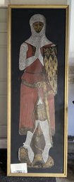 Gigantic Full Body Brass Knight Burial Etching From 1302 Of Sir Robert De Bures, 31' X 87'H