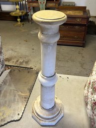 Vintage Marble Pedestal, 9.5' Diam. X 27.5'H