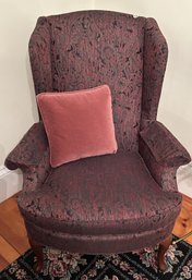 Norwalk Multi-Color Paisley Wing Back Chair W/Arm Covers, 30' X 25' X 40'H, And Coordinating Pillow