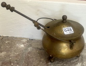 Antique Brass Smudge Pot, 5.5' Diam. X 7'H (Not Including Swab)